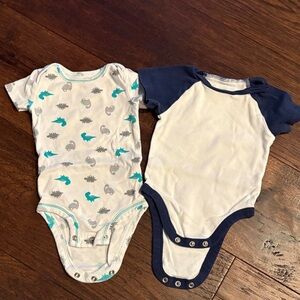 Dinosaur Print and Navy Kids One Pieces 3-6 months